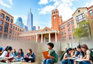 Students participating in educational activities in New York public high schools.