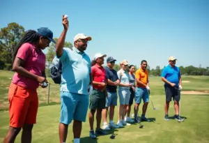 Athletes participating in unified golf at the Special Olympics New York Fall Games.