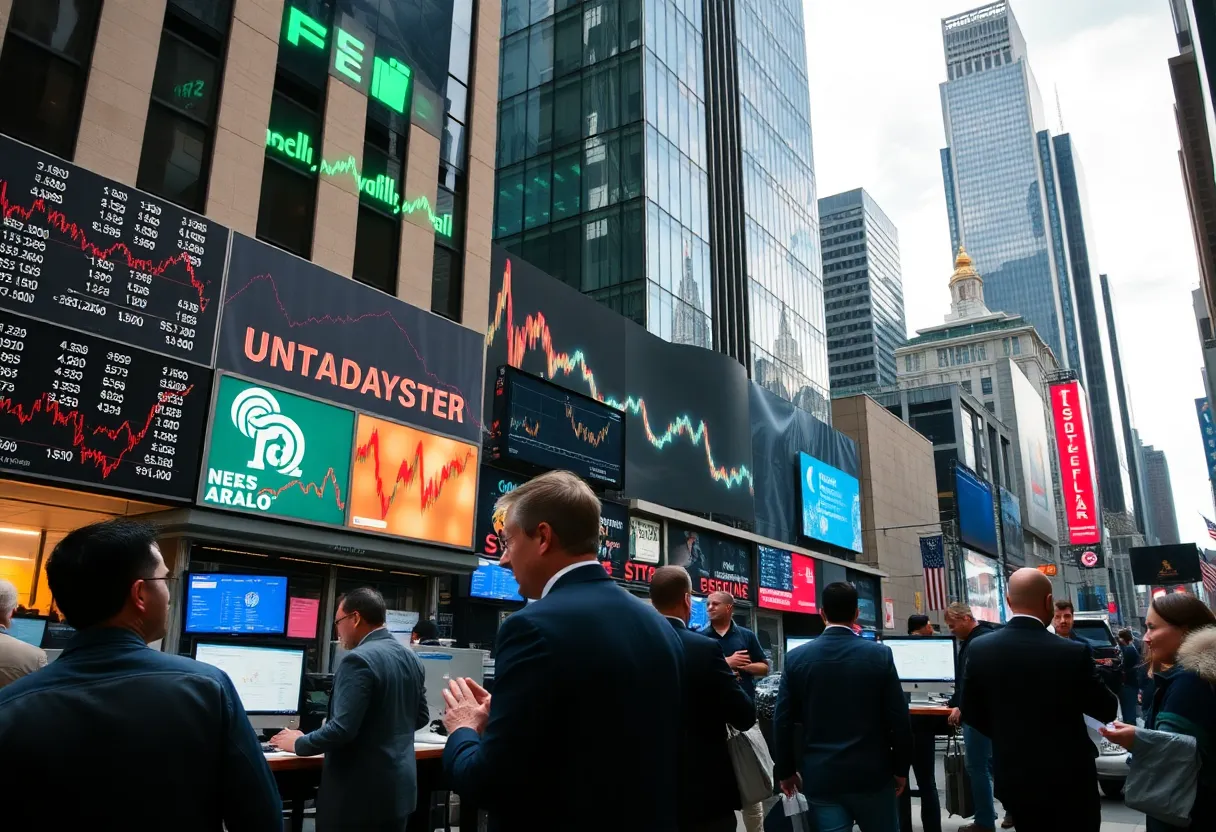 Traders at Wall Street reacting positively to stock market changes.