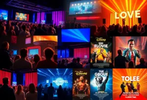 Collage of scenes from film festivals showcasing diverse film experiences and awards.