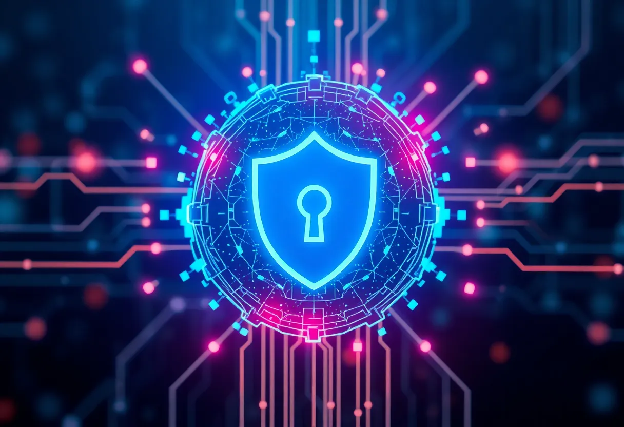 Visual depiction of AI technology focused on safety and user protection