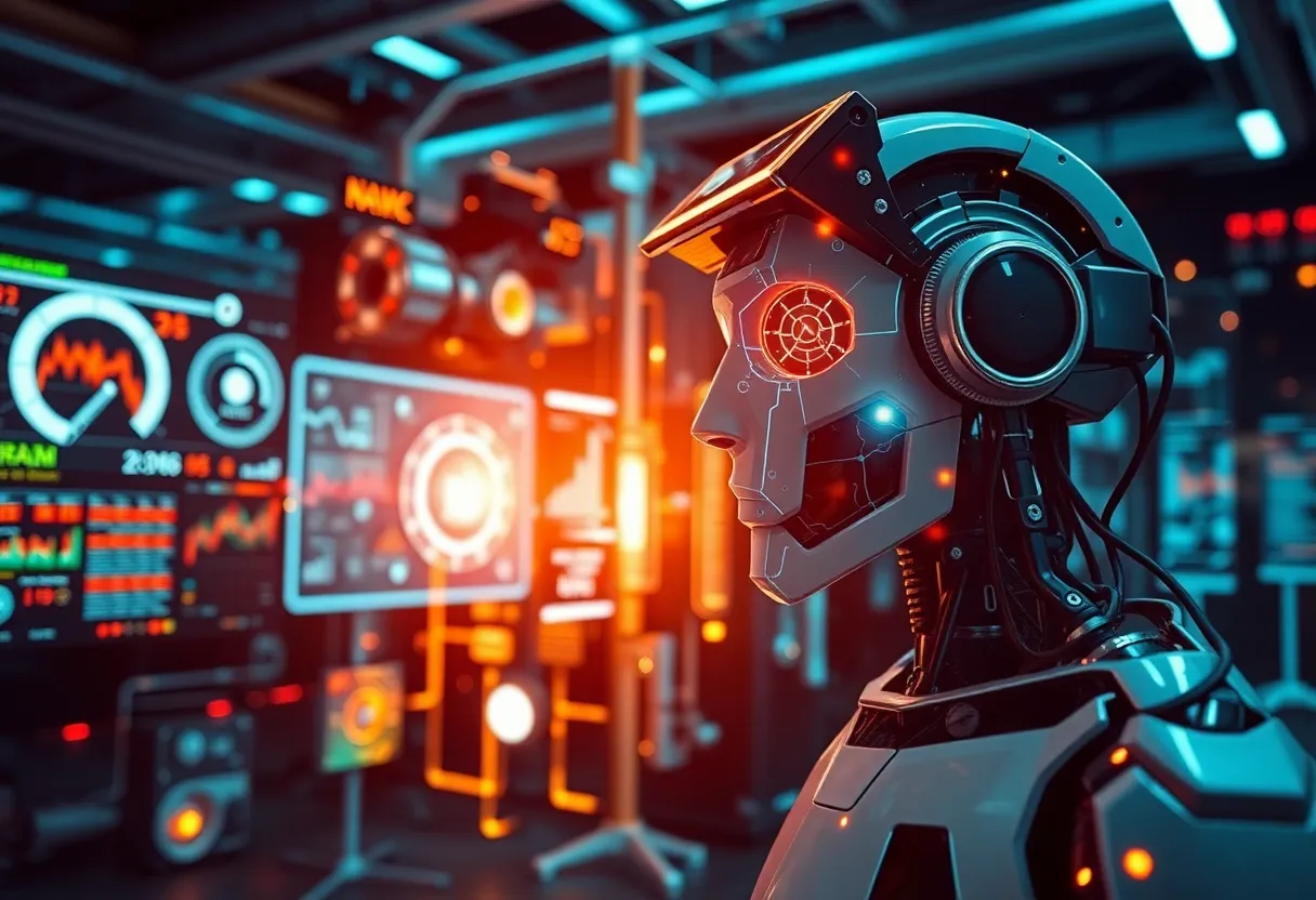 Futuristic illustration of artificial intelligence technology