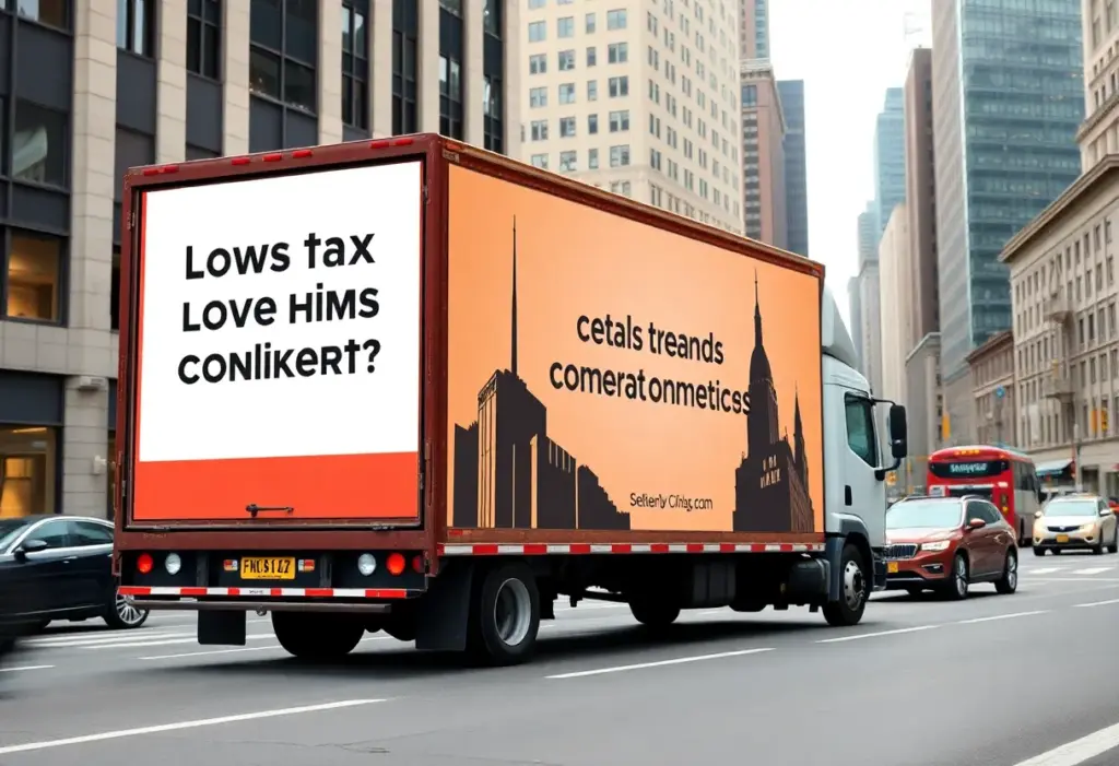 Billboard truck in Manhattan advertising New Hampshire's business advantages