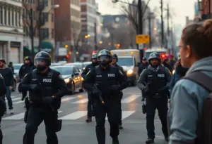 NYPD police activity on Brooklyn street after an incident