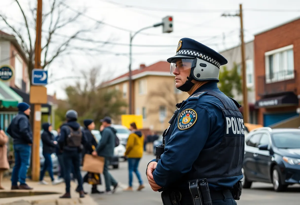 Police activity in a Brooklyn neighborhood after an officer was injured during a shooting incident.