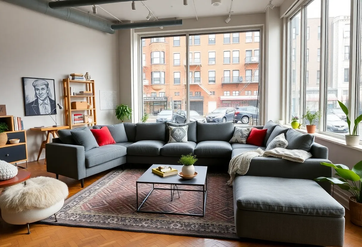 Versatile sofa in a modern Brooklyn living room