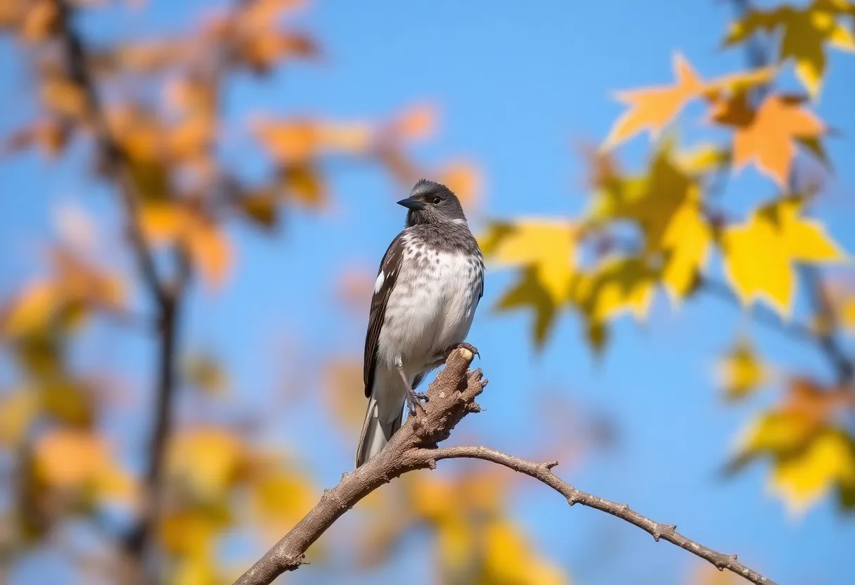 Common cuckoo perched on a branch in Riverhead, New York.
