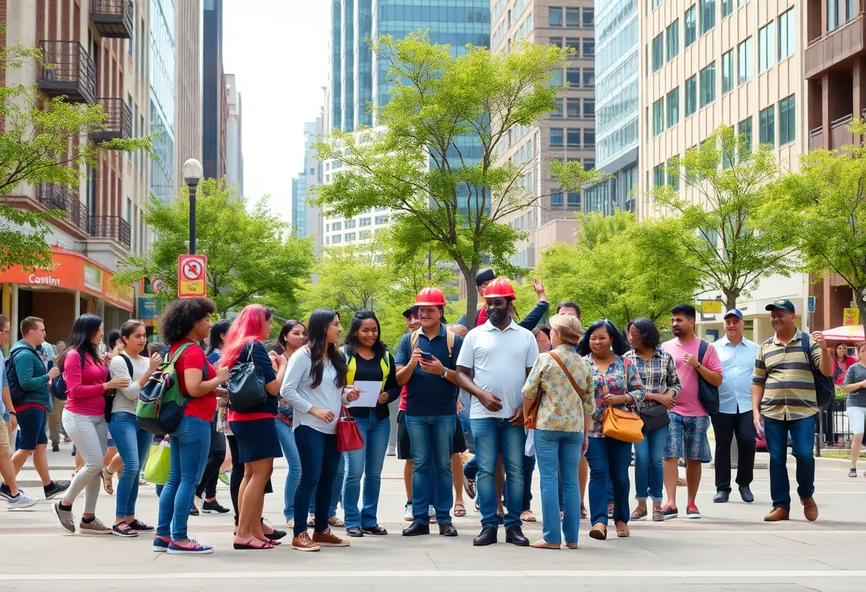 Diverse community members engaging in safety initiatives in New York City