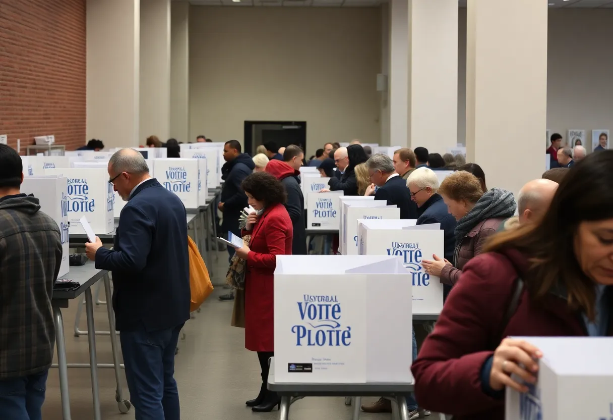 Voters casting ballots during early voting for the NYC mayoral election