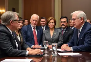 Group of governors in discussion