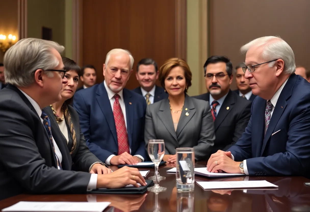 Group of governors in discussion