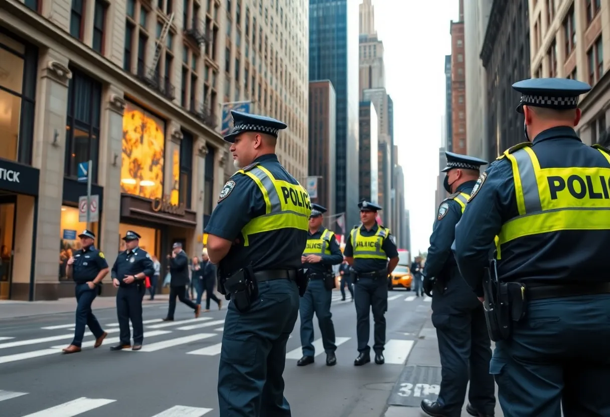 Police officers in New York City enhancing public safety