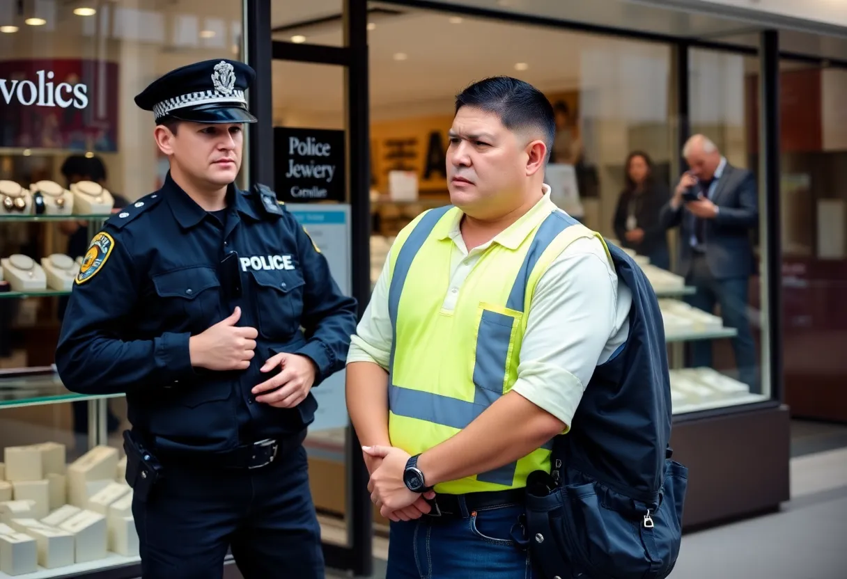 Police arresting a suspect in Glen Cove related to an international theft case.