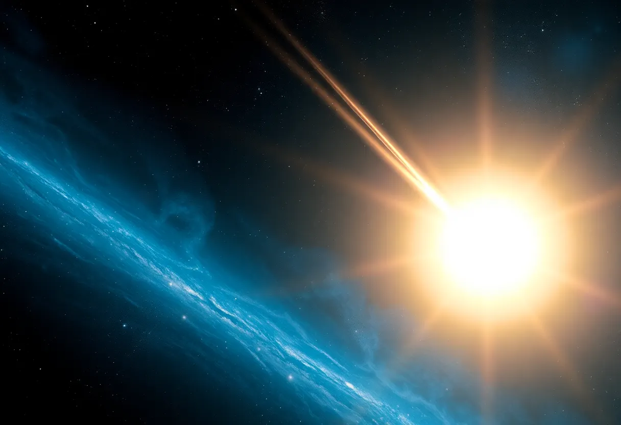 Image of interstellar comet 3I/ATLAS near the Sun