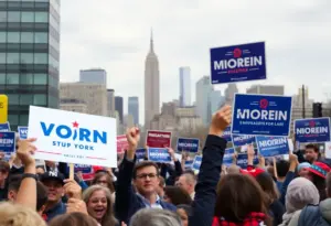 Campaign scene for Jack Schlossberg's congressional run in New York City