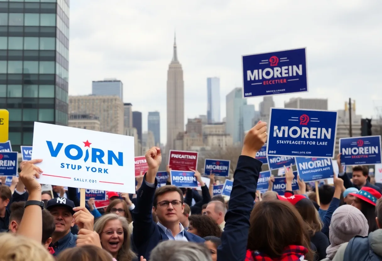 Campaign scene for Jack Schlossberg's congressional run in New York City