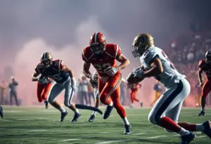 Players from the New York Jets during a football game