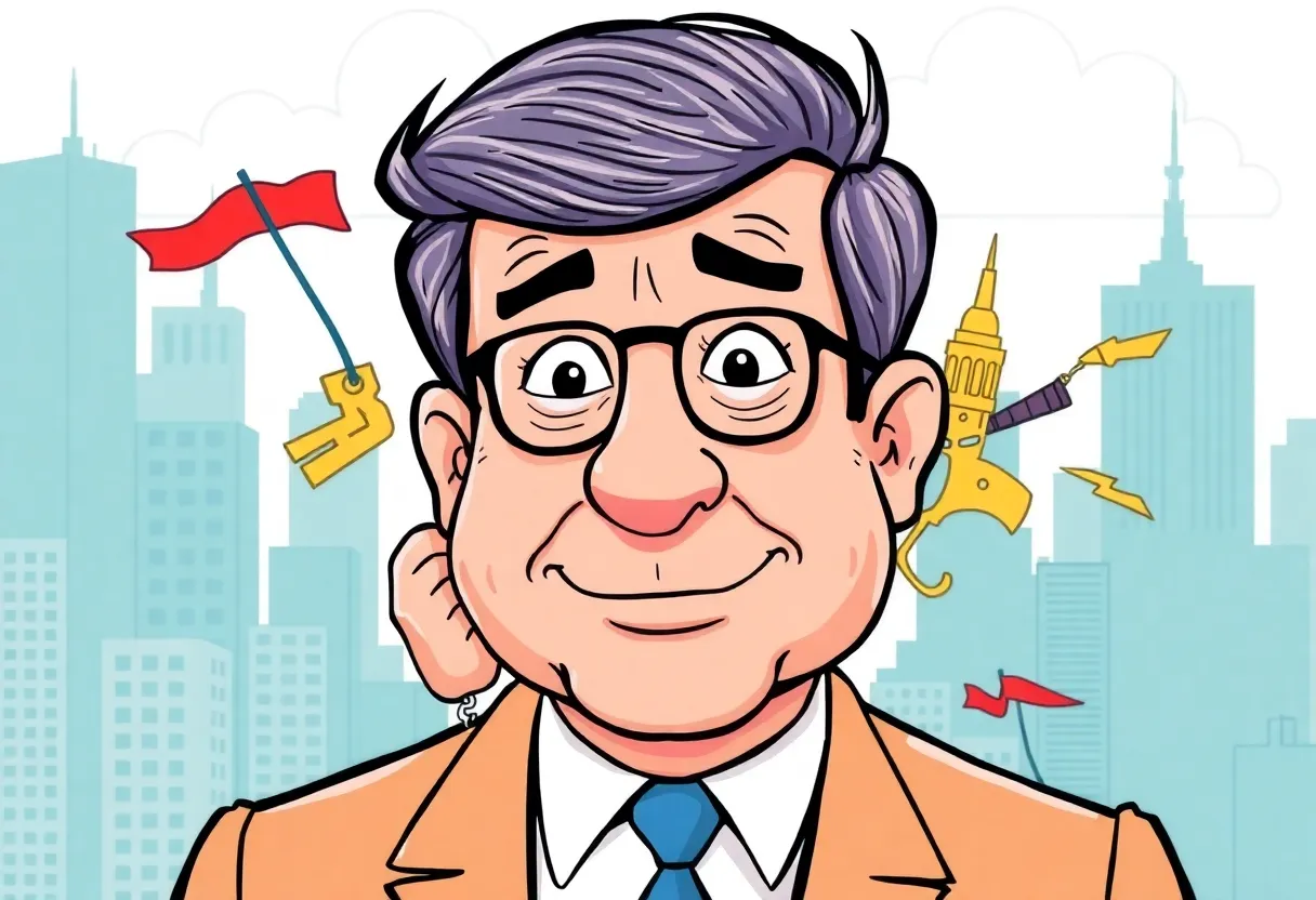 Cartoon depiction of a mayoral critique