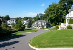 Luxury homes in a Long Island neighborhood