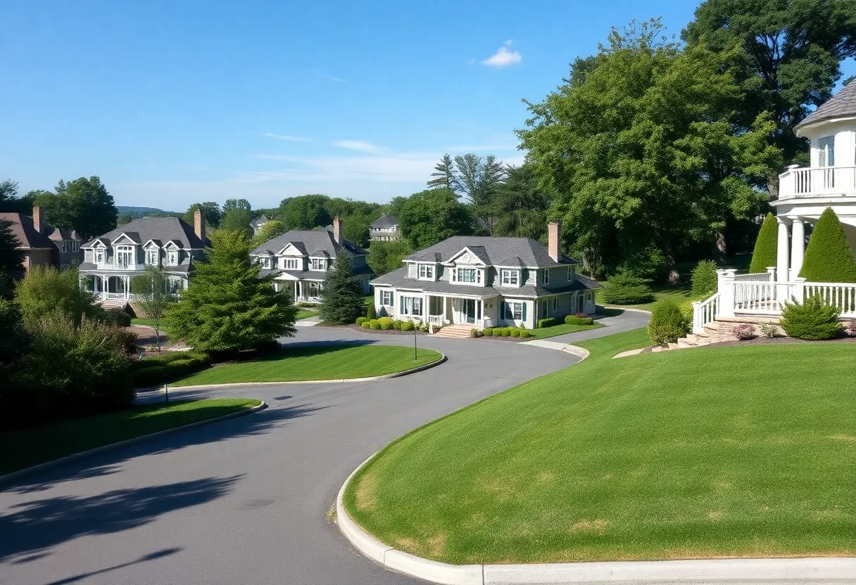 Luxury homes in a Long Island neighborhood