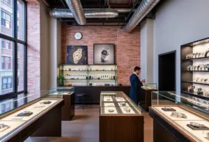 Interior of Material Good luxury retail boutique in SoHo, NYC