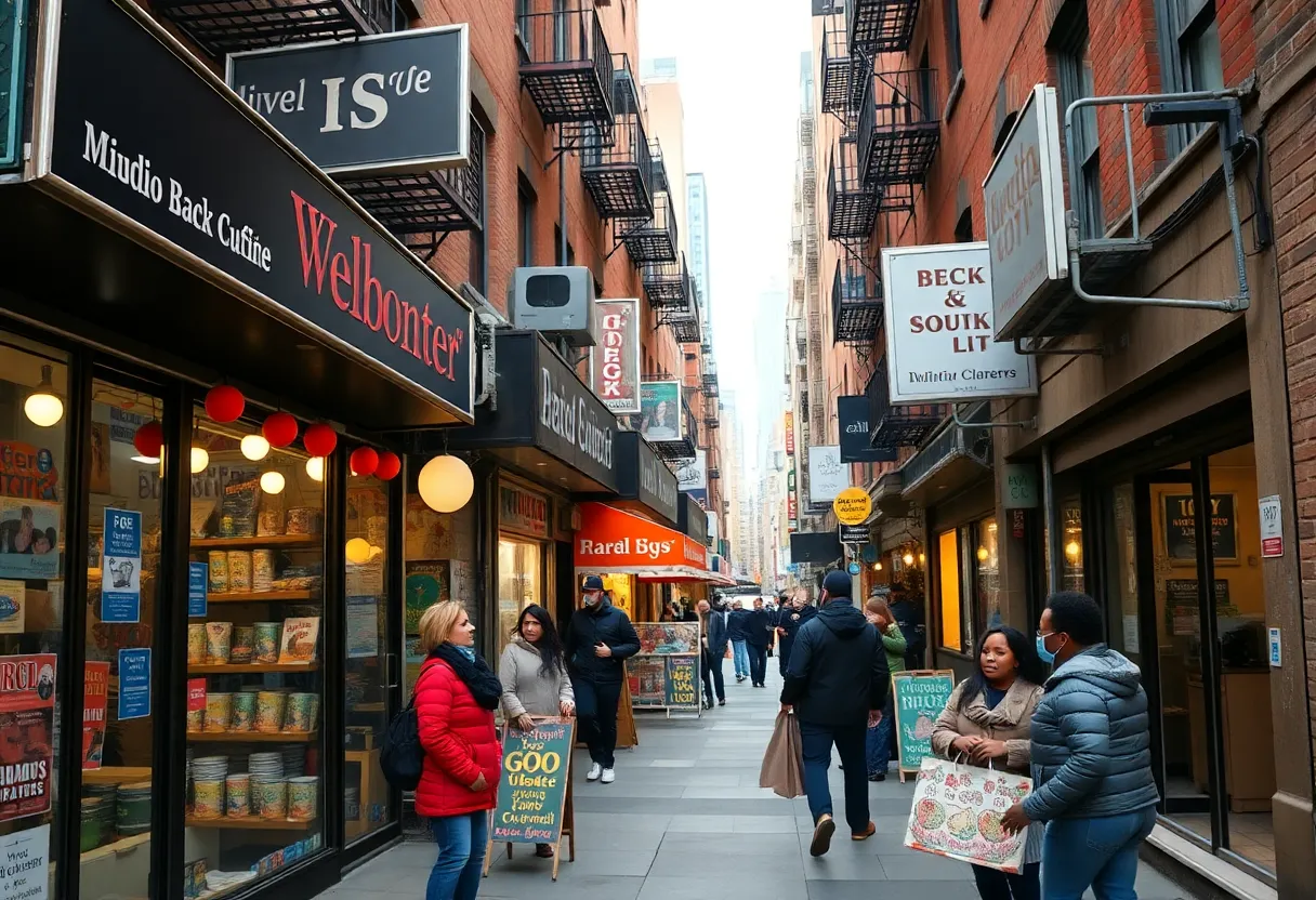 View of minority-owned businesses in New York City