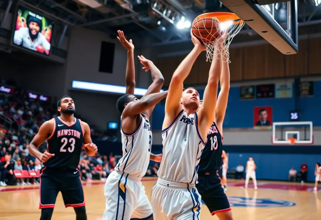 Basketball player Mitchell Robinson playing for the New York Knicks during a game
