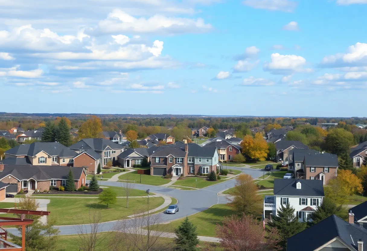 A picturesque suburban neighborhood in New Jersey showcasing homes and greenery.