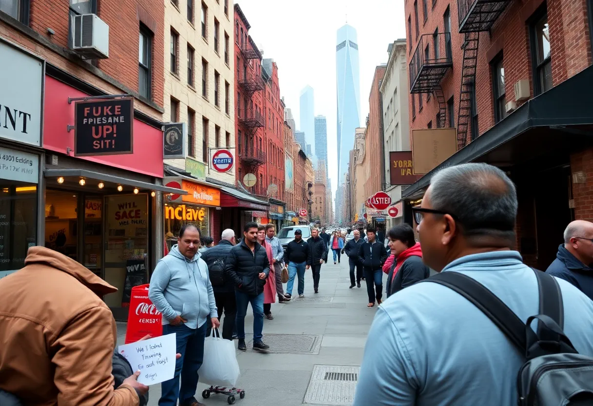 Residents of New York City gather to discuss business regulations.