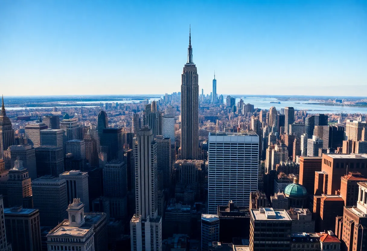 New York City skyline depicting election atmosphere