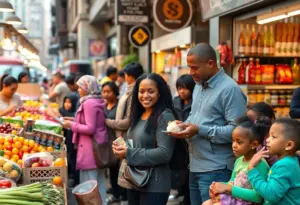 Families in New York City shopping for food with SNAP benefits