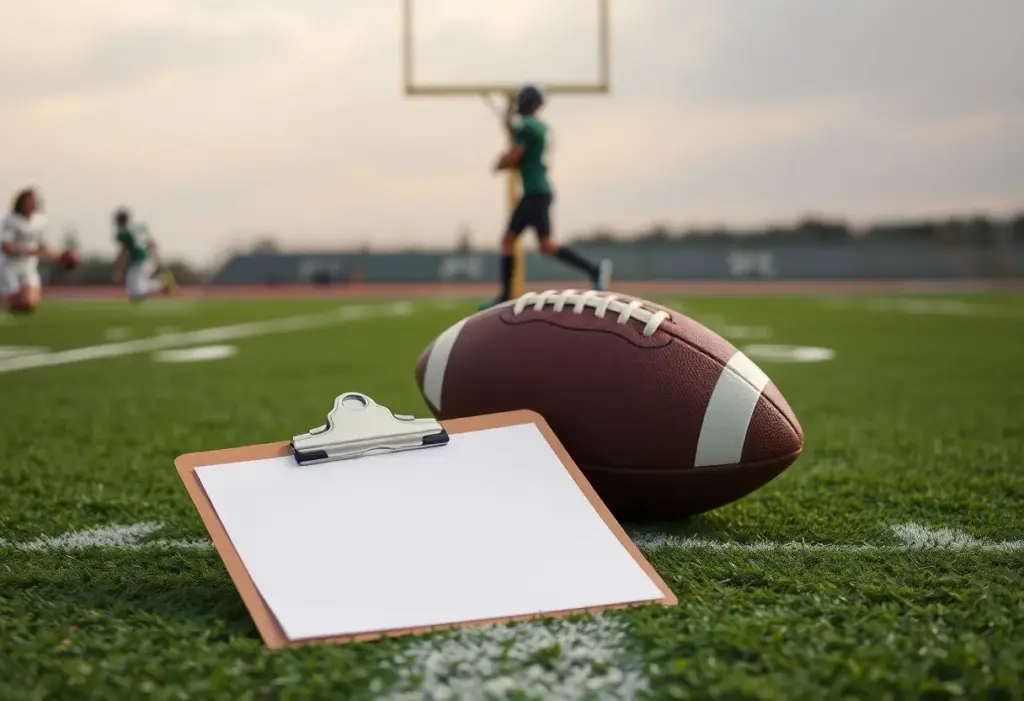 Football field representing coaching change for New York Giants