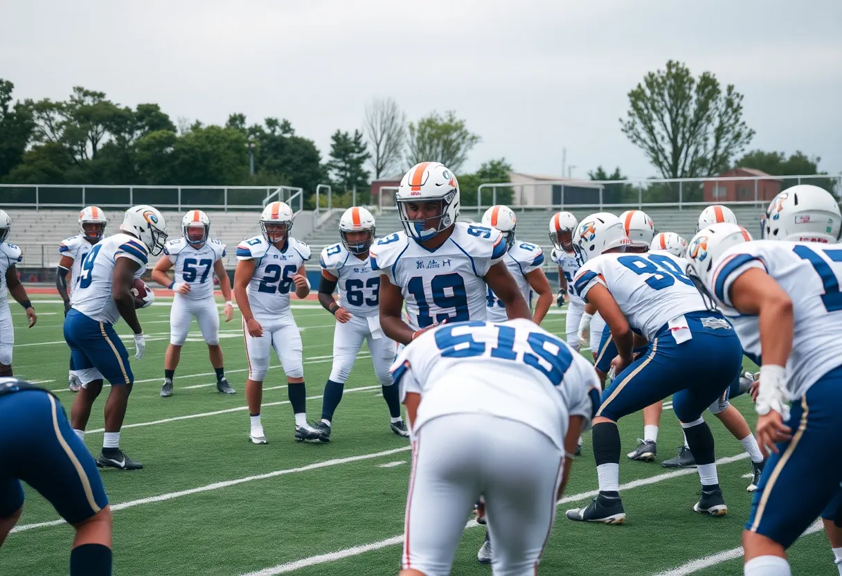 New York Jets players practicing for upcoming games