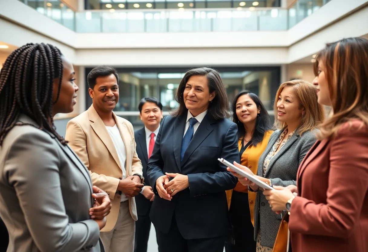 City officials discussing legislation in a city council meeting