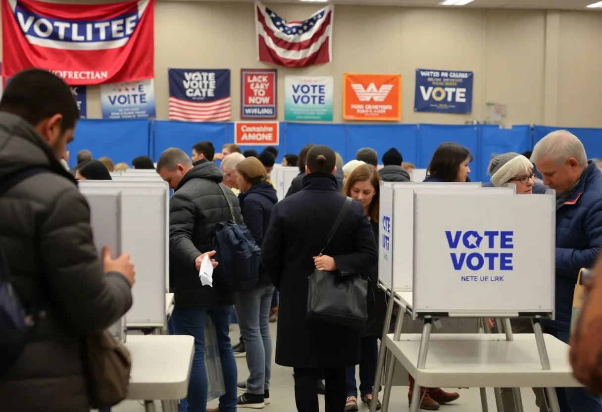 Voters casting ballots in New York City during early voting