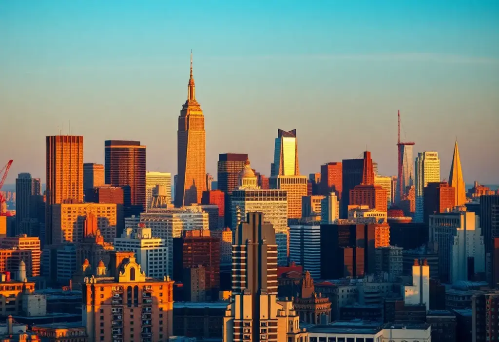 Skyline of New York City representing economic impact.
