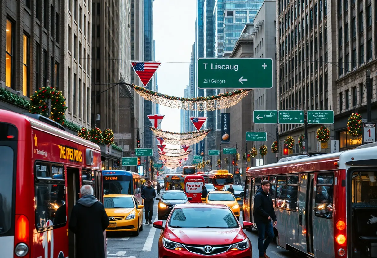 Holiday traffic congestion in New York City streets