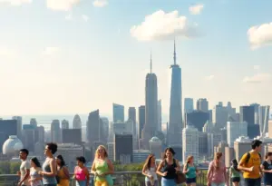 A bustling New York City street illustrating health and longevity.
