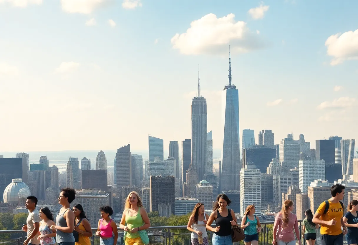 A bustling New York City street illustrating health and longevity.