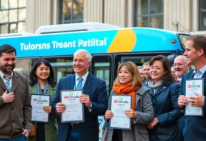 Transit advocates at the NYC Pokey and Schleppie Awards ceremony