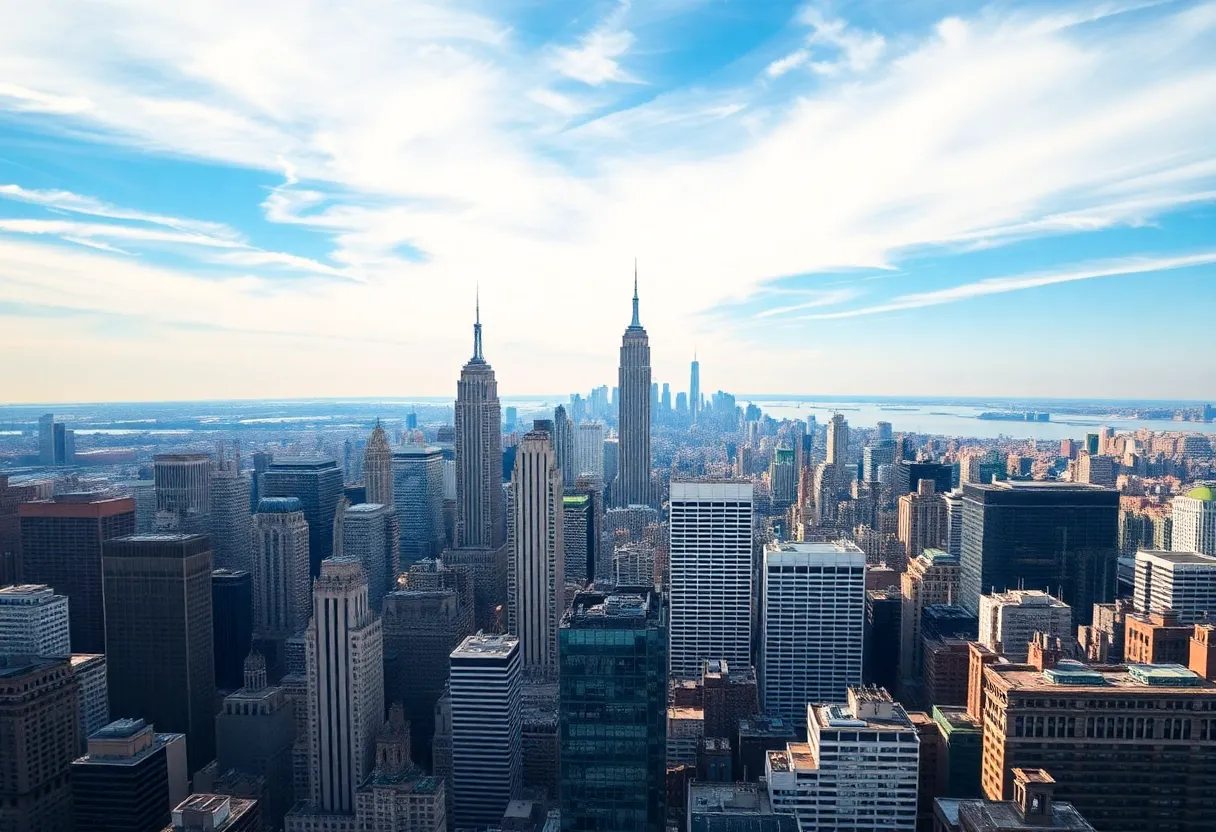 Panoramic view of the New York City skyline representing urban leadership.
