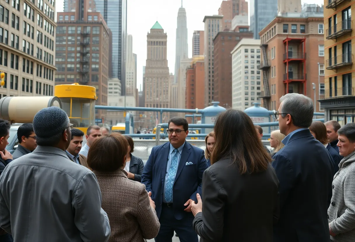 Residents discussing water bill legislation in New York City