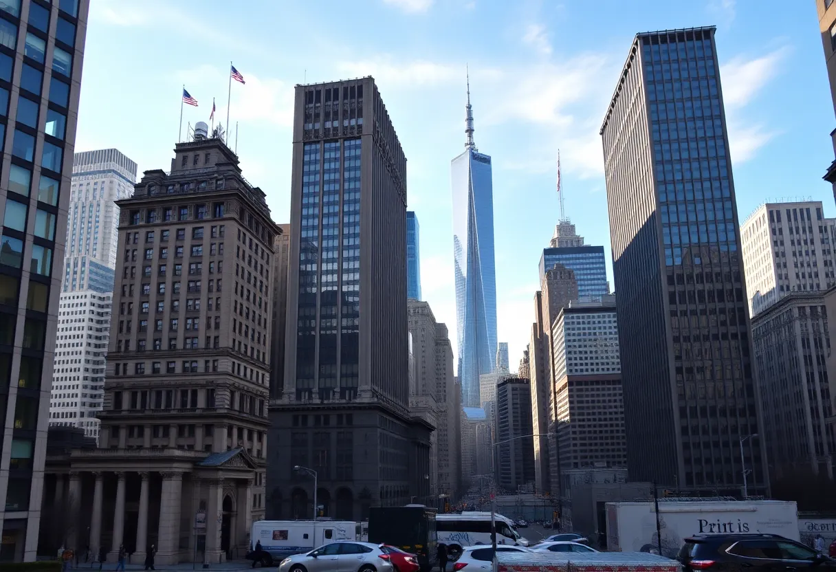 New York City skyline with financial buildings symbolizing corporate tax discussions