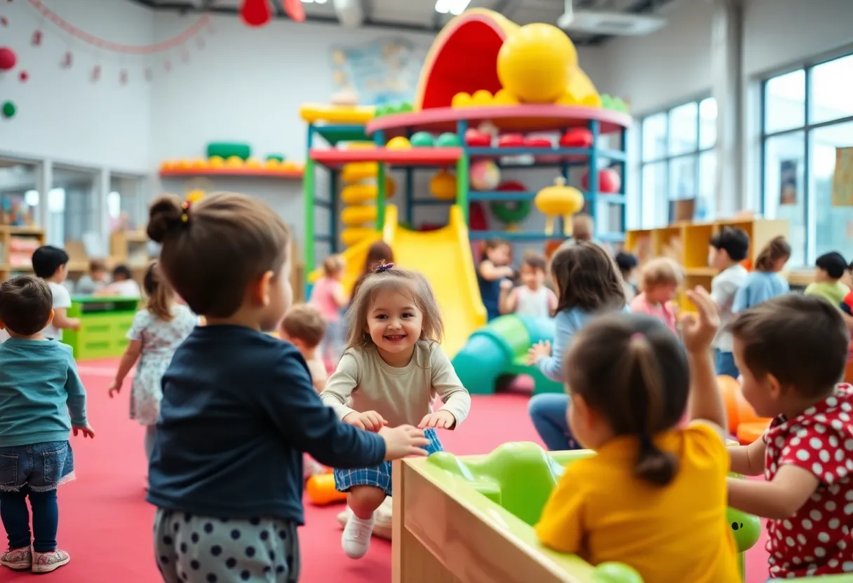 Children enjoying playtime at the Play Street Museum, highlighting community spirit.
