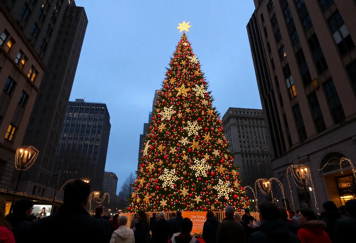 2025 Rockefeller Center Christmas Tree decorated with lights