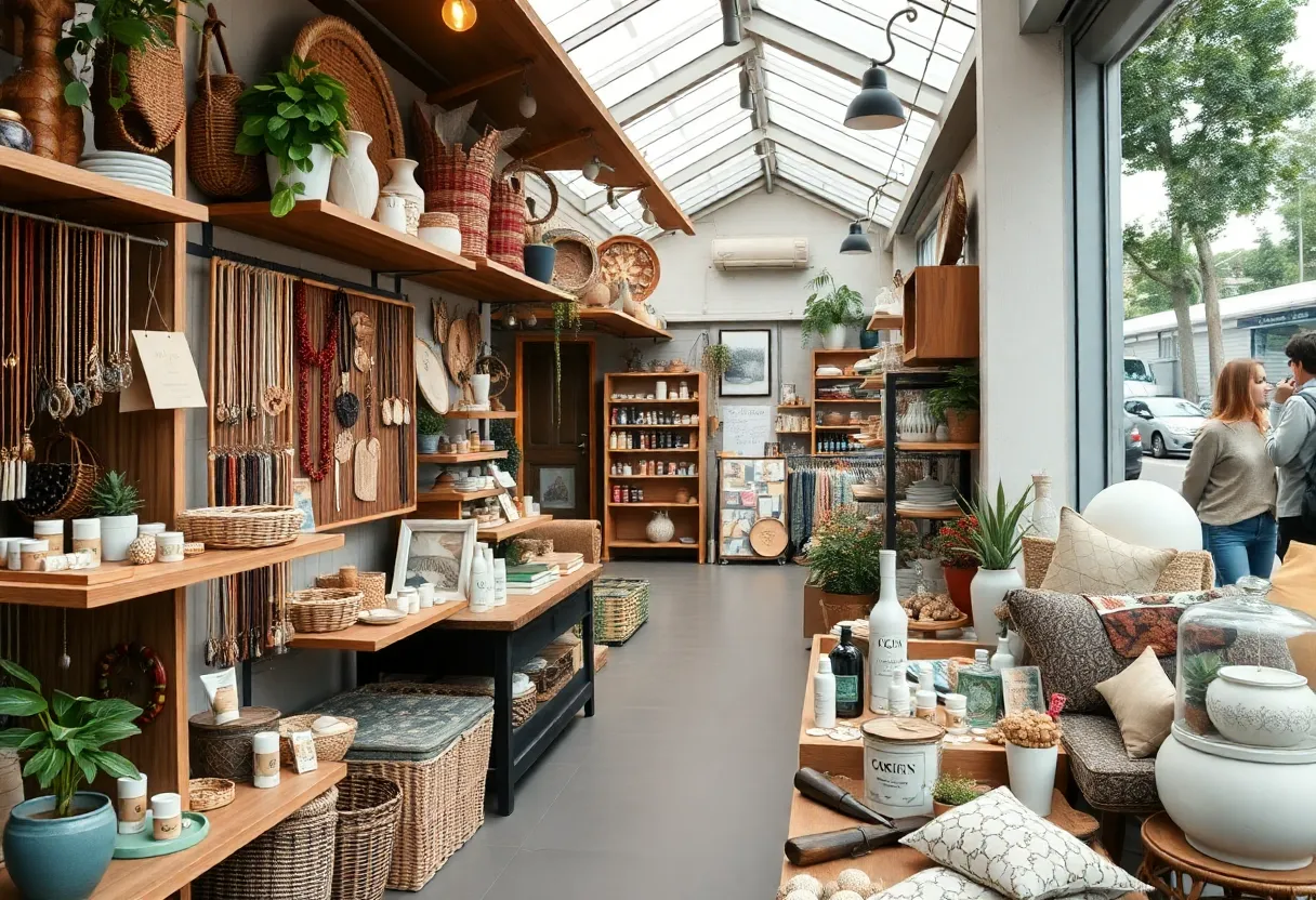 A display of small business products for Small Business Saturday