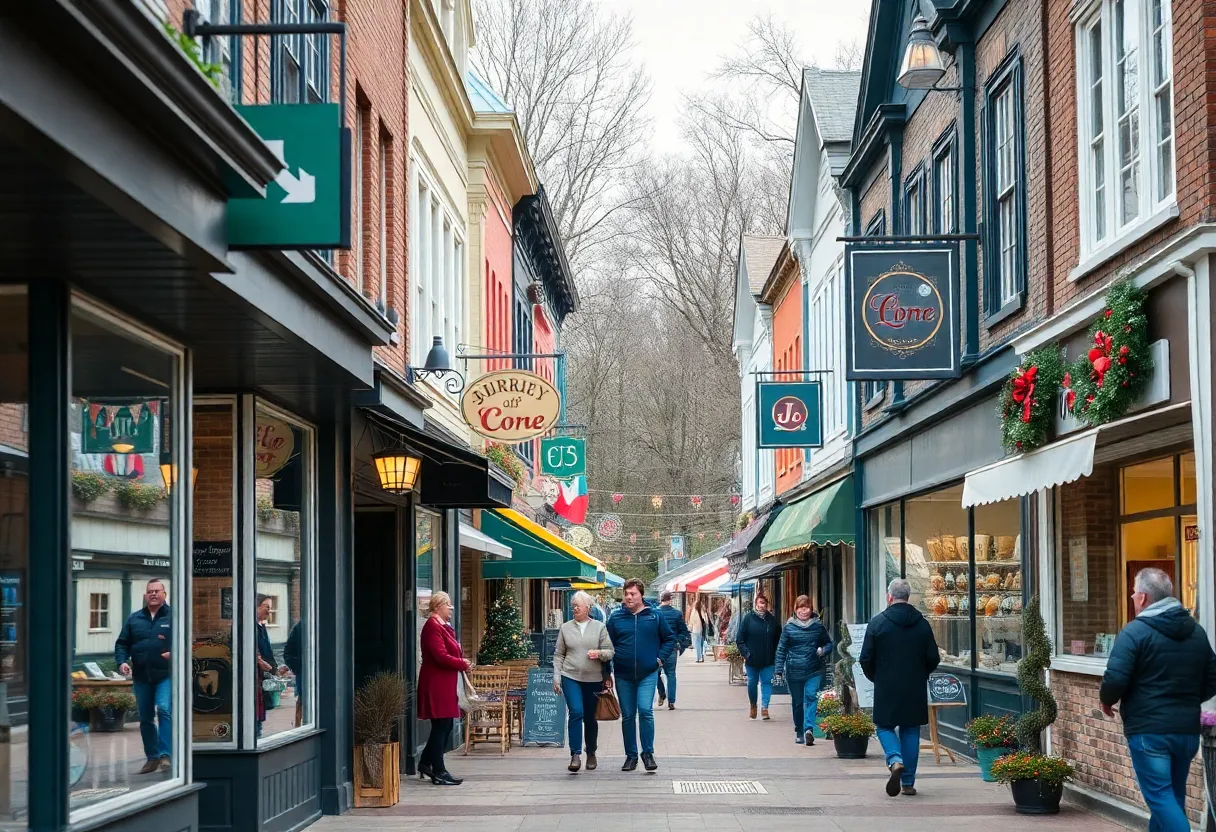 Shoppers supporting local businesses during Small Business Saturday