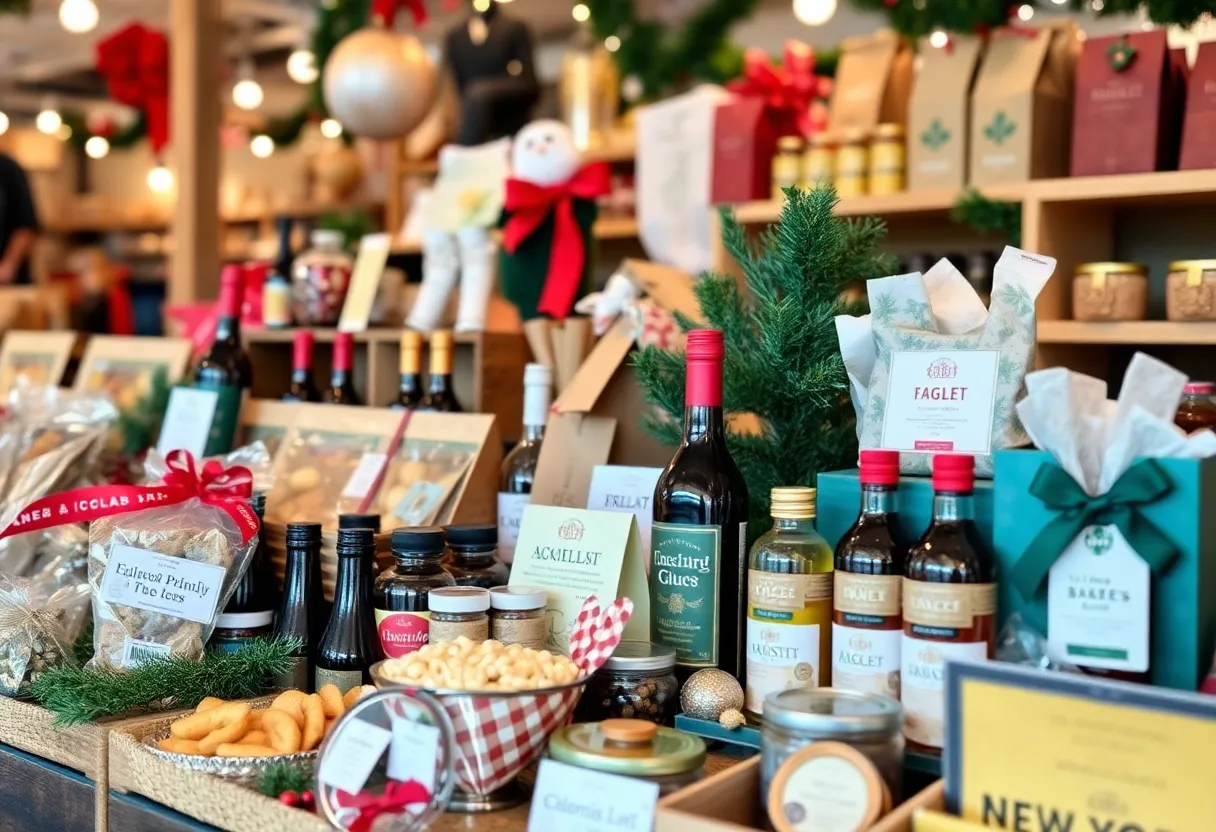 Display of local New York products at Taste NY Holiday Market