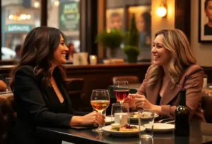 Taylor Swift and Sabrina Carpenter at a restaurant