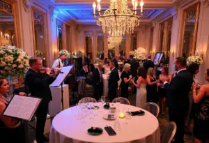 Guests at the Thanksgiving cocktail reception supporting the Mission Society